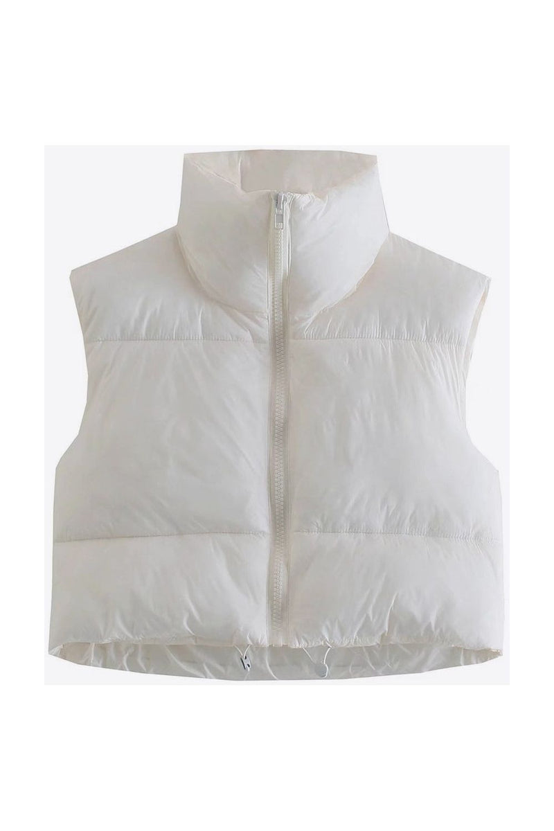 Zip-Up Drawstring Puffer Vest